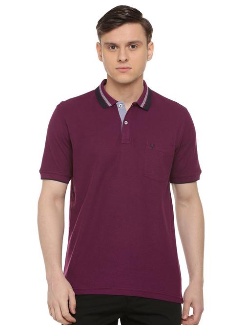 purple solid polo t-shirt - 16107676 - Standard Image - 1
