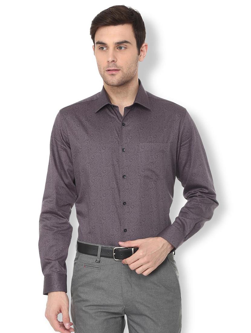 grey paisley printed formal shirt - 16107694 - Zoom Image - 1