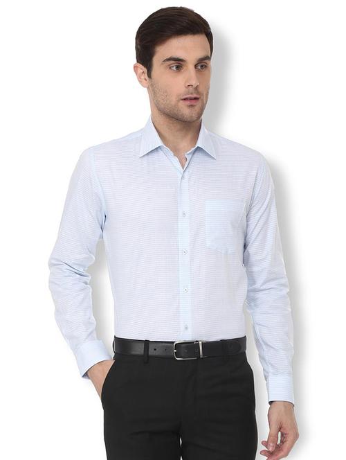 light blue striped formal shirt - 16107709 - Standard Image - 1