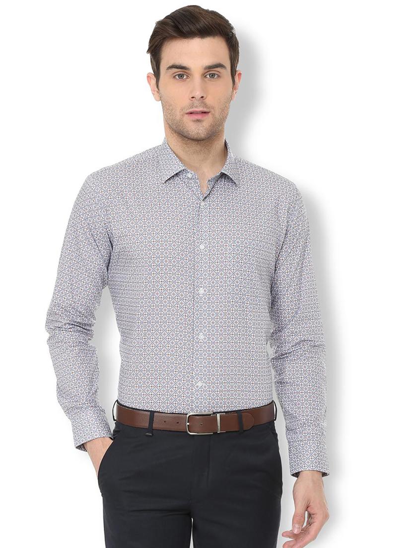 grey printed formal shirt - 16107750 - Zoom Image - 1