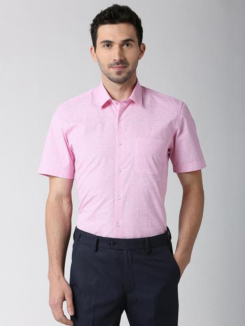 pink printed formal shirt - 16107779 - Standard Image - 1