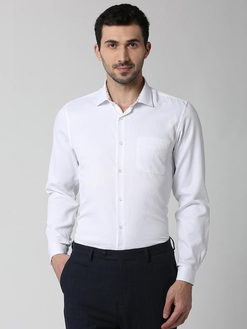 white solid formal shirt - 16107810 - Standard Image - 1