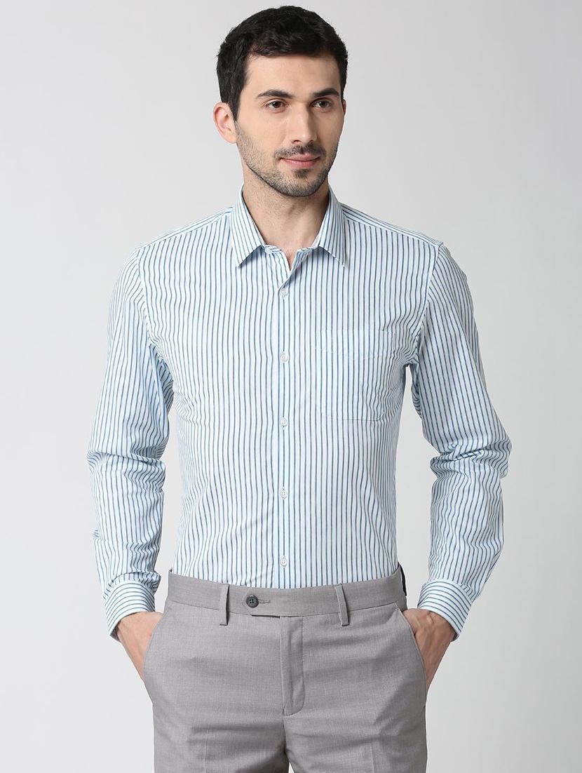 blue striped formal shirt - 16107814 - Zoom Image - 1
