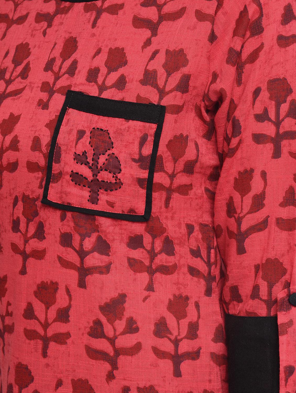 printed straight kurta with tassels - 16108293 - Zoom Image - 6