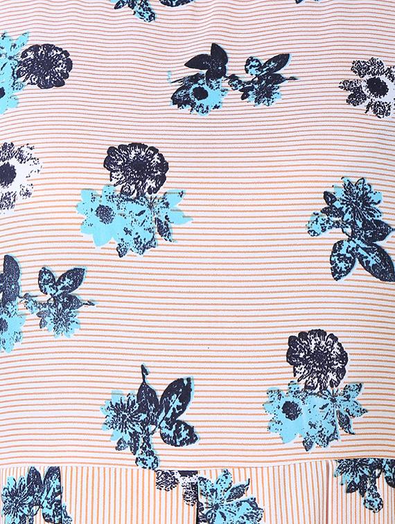 floral flared pastel kurta - 16108656 - Zoom Image - 3