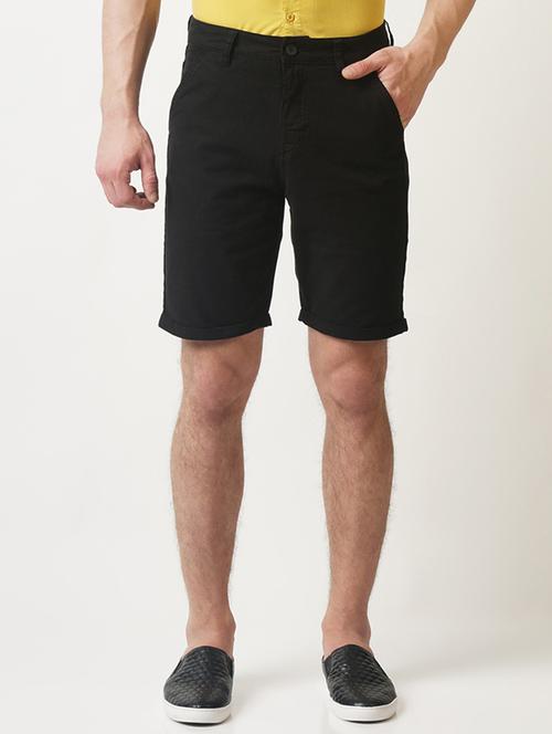 black solid shorts - 16108791 - Standard Image - 1