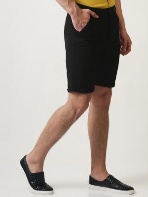black solid shorts - 16108791 - Standard Image - 2
