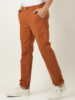 brown solid chinos - 16108814 - Standard Image - 2