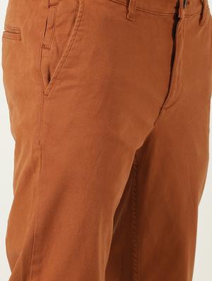brown solid chinos - 16108814 - Standard Image - 5