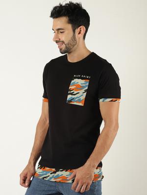 black camouflage printed pocket tshirt - 16108835 - Standard Image - 2