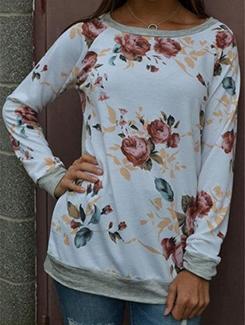 round neck floral sweatshirt - 16109412 - Very Small Image - 1