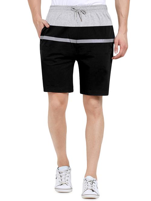 black color block shorts - 16109761 - Standard Image - 1