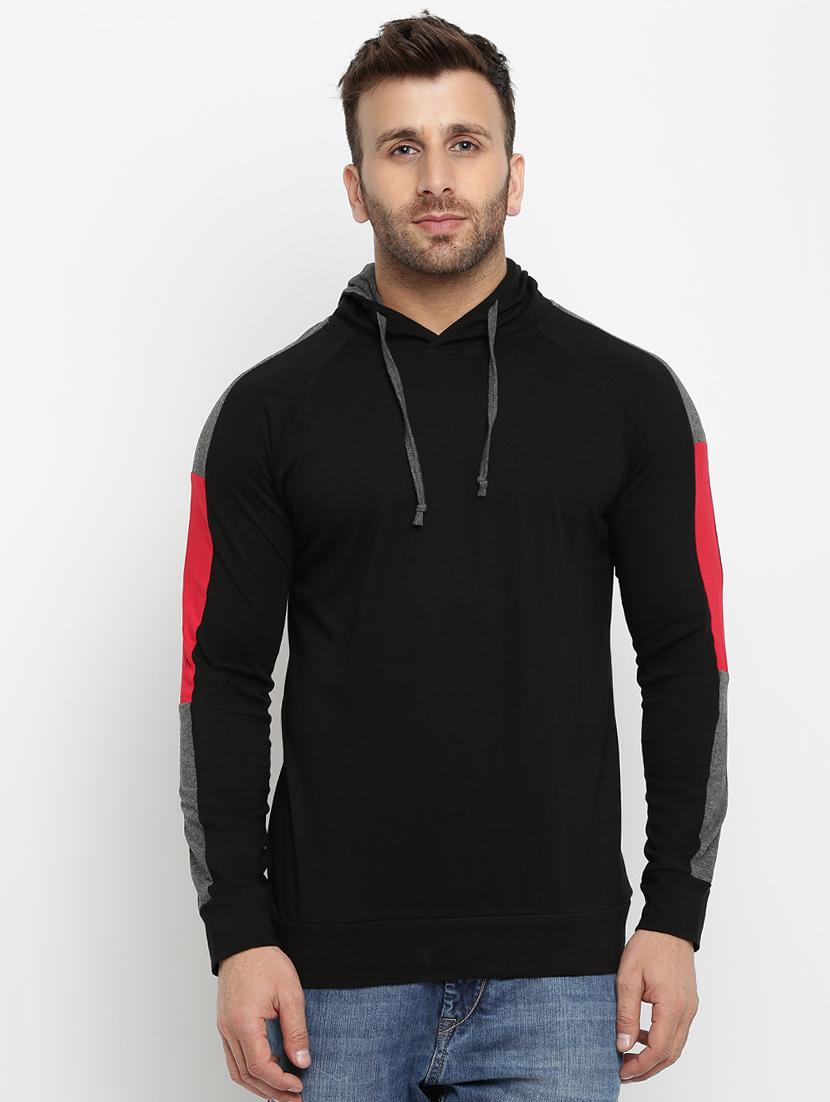 black raglan hooded tshirt - 16109799 - Zoom Image - 1