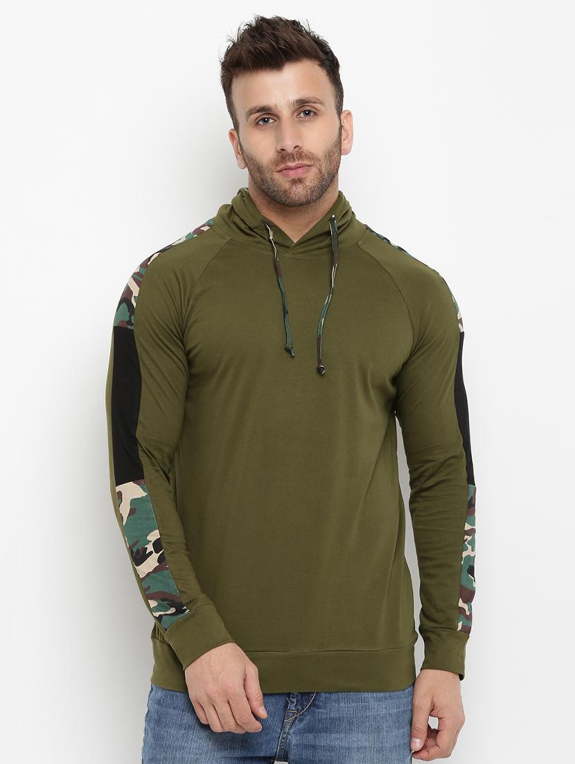 green raglan hooded tshirt - 16109800 - Zoom Image - 1