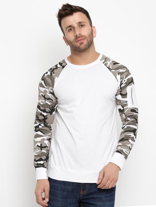 white camouflage raglan tshirt - 16109808 - Standard Image - 1