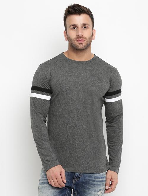 grey solid t-shirt - 16109819 - Standard Image - 1