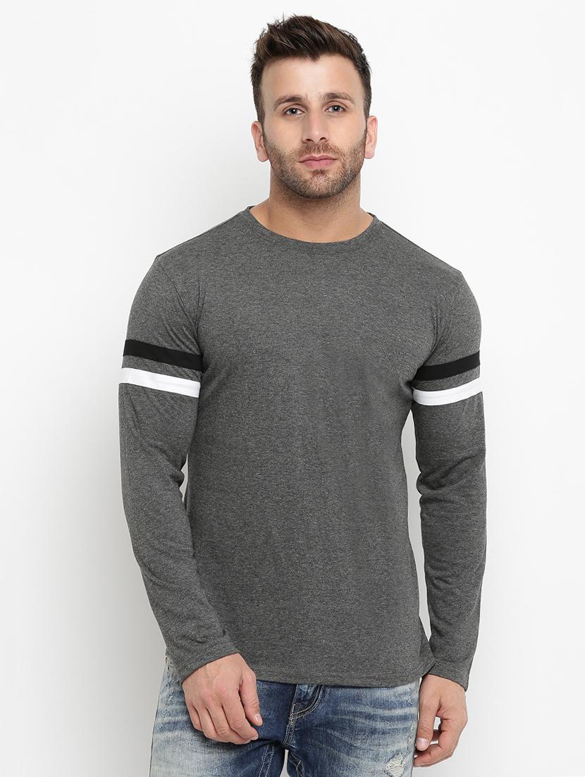 grey solid t-shirt - 16109819 - Zoom Image - 1