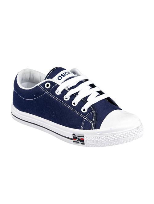 navy lace-up sneakers - 16110519 - Standard Image - 1