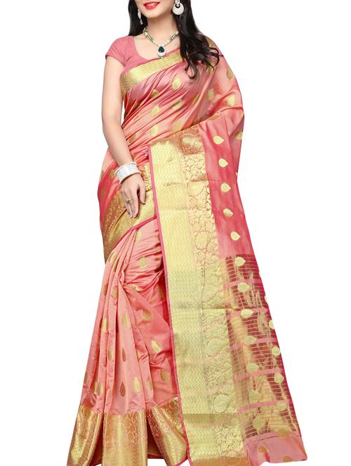 ethnic zari motif banarasi saree with blouse - 16111437 - Standard Image - 1