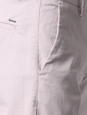 beige solid flat front casual trouser - 16112221 - Standard Image - 5