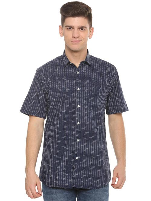 blue printed casual shirt - 16112256 - Standard Image - 1