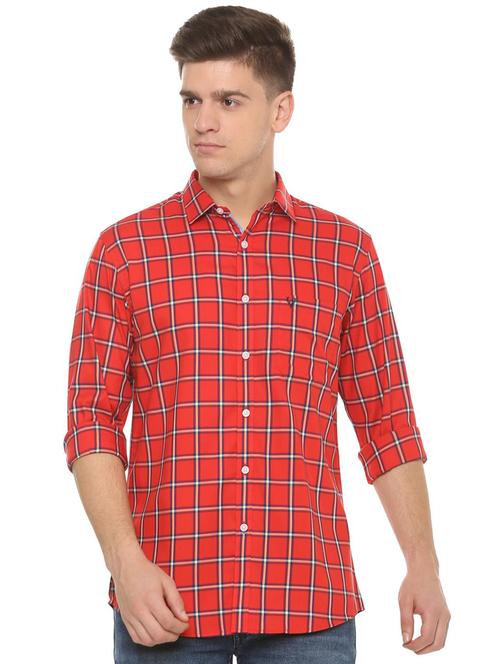 red checkered casual shirt - 16112258 - Standard Image - 1