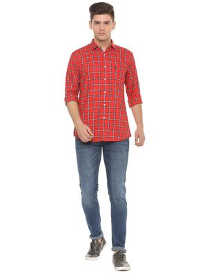 red checkered casual shirt - 16112258 - Standard Image - 3