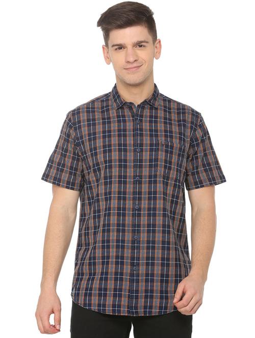 blue checkered casual shirt - 16112260 - Standard Image - 1