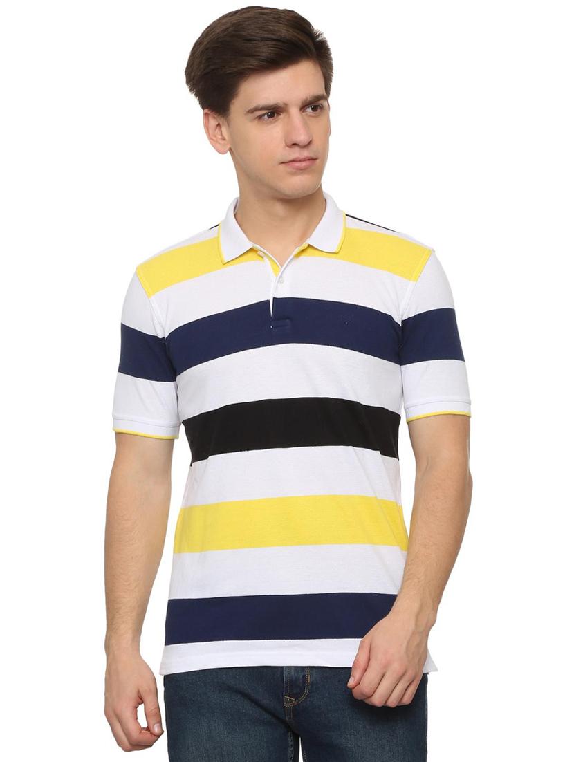 multi colored striped polo t-shirt - 16112303 - Zoom Image - 1