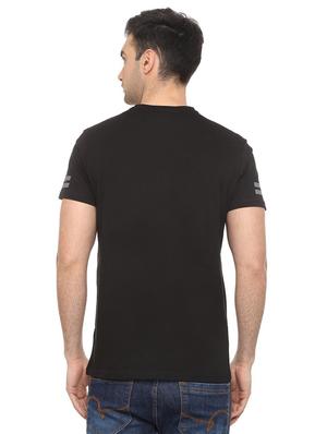 black chest print t-shirt - 16112328 - Standard Image - 2