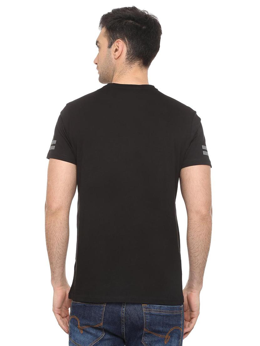 black chest print t-shirt - 16112328 - Zoom Image - 2