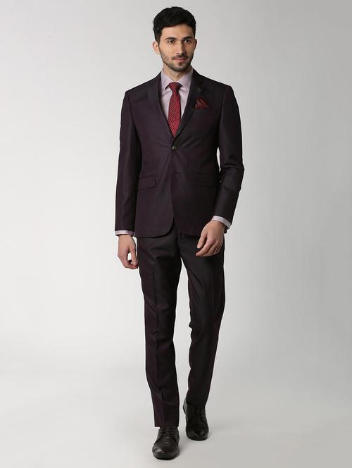 purple solid single breasted suit - 16112413 - Standard Image - 1