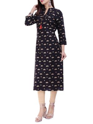 foil printed straight kurta - 16112748 - Standard Image - 2