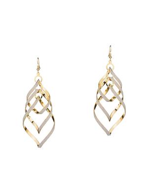 gold metal drop earring - 16112847 - Standard Image - 5