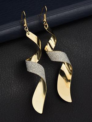 gold zinc drop earring - 16112851 - Standard Image - 2