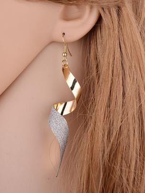 gold zinc drop earring - 16112851 - Standard Image - 4