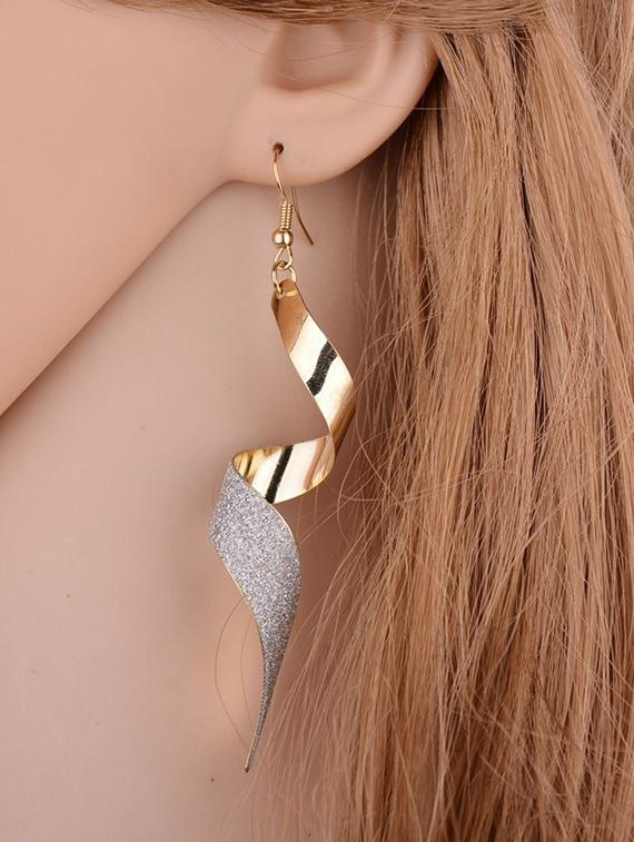 gold zinc drop earring - 16112851 - Zoom Image - 4