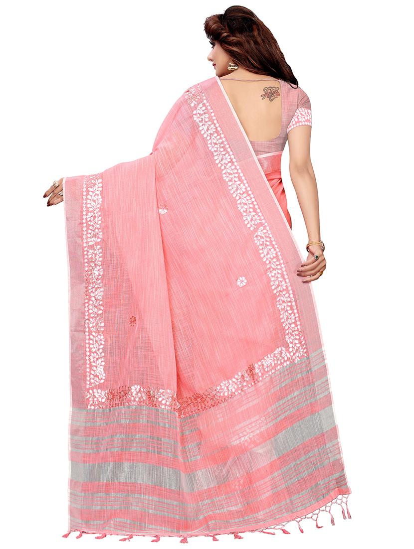 pink gota patti saree with blouse - 16112943 - Zoom Image - 2