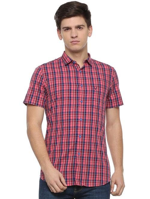 pink checkered casual shirt - 16113588 - Standard Image - 1