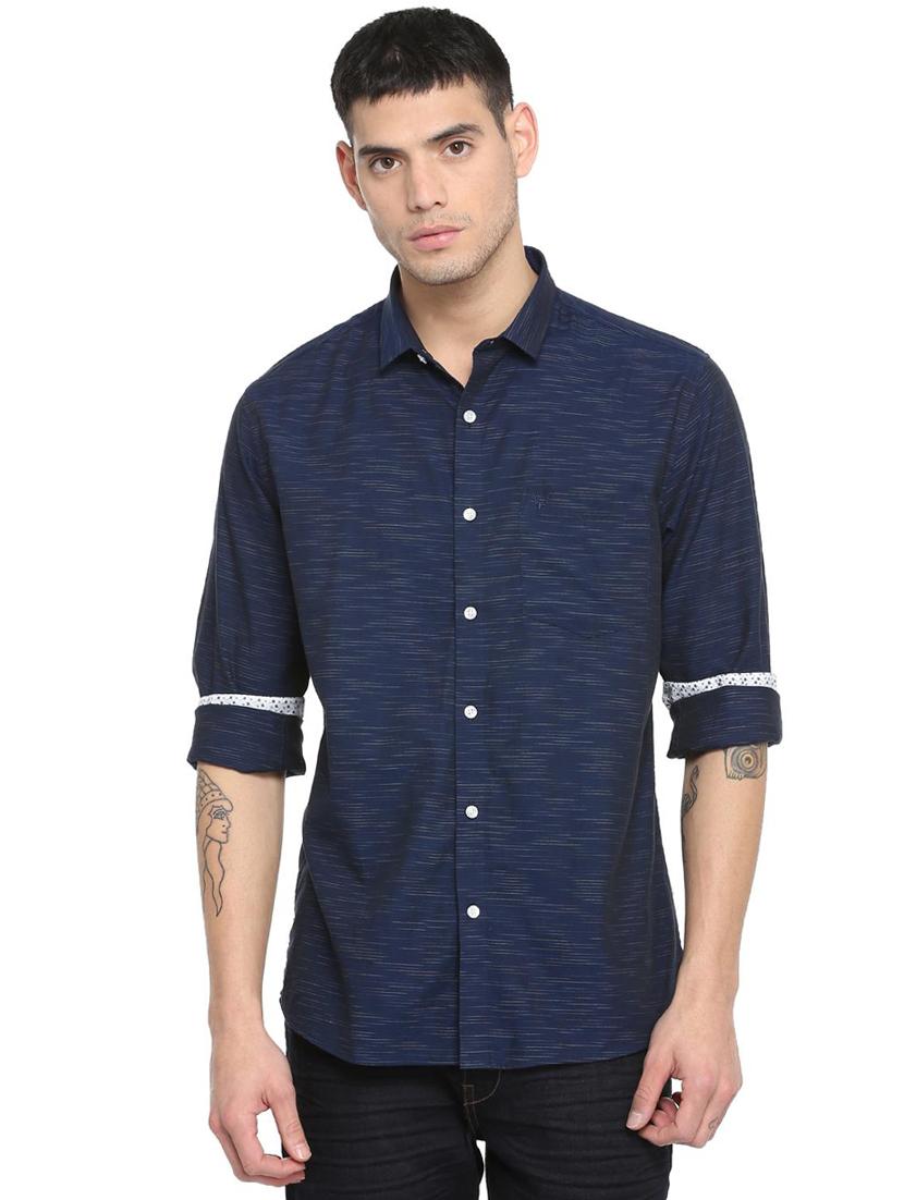 blue printed casual shirt - 16113629 - Zoom Image - 1
