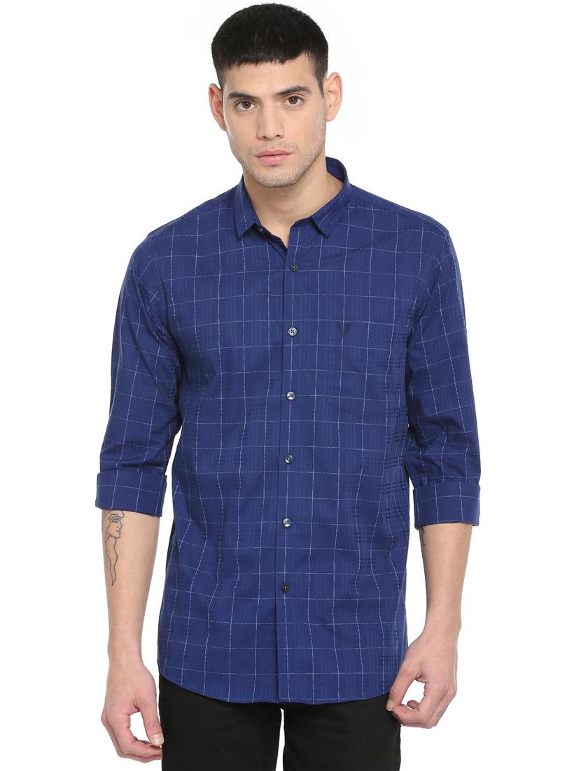 blue checkered casual shirt - 16113639 - Zoom Image - 1