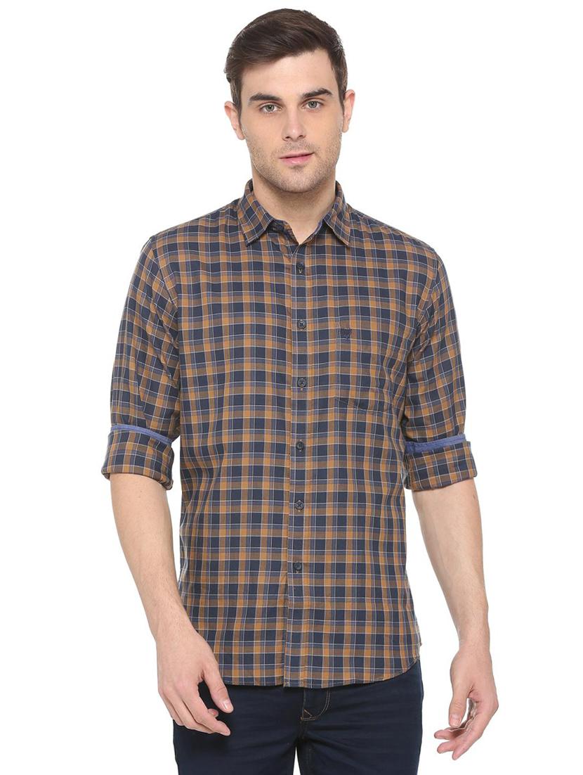 blue checkered casual shirt - 16113665 - Zoom Image - 1