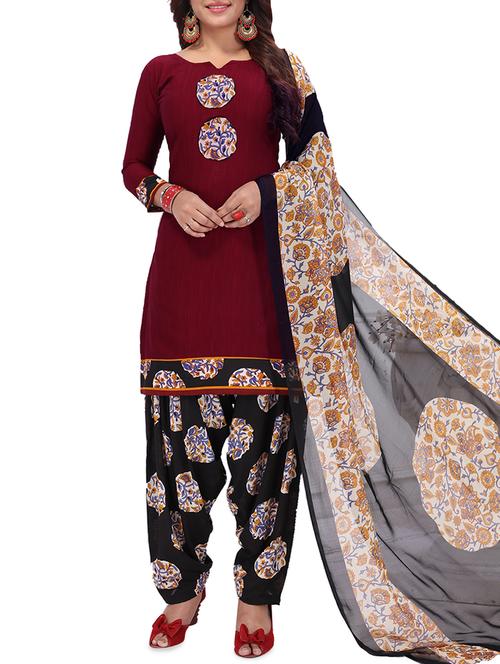 floral printed unstitched patiyala suit - 16113754 - Standard Image - 1