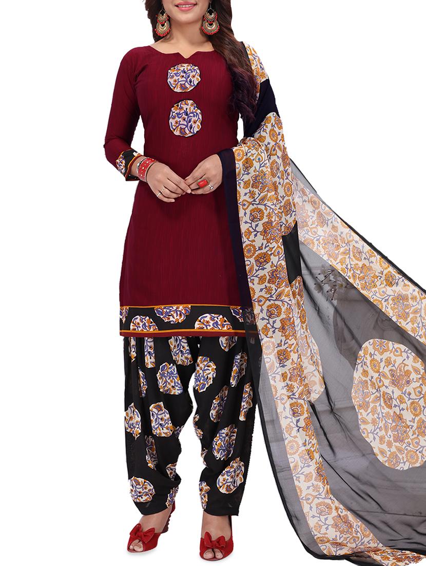 floral printed unstitched patiyala suit - 16113754 - Zoom Image - 1