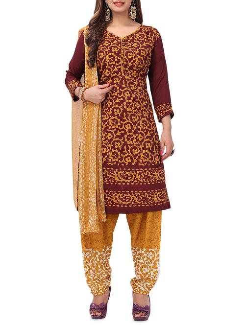 batik printed unstitched salwar suit - 16113755 - Standard Image - 1