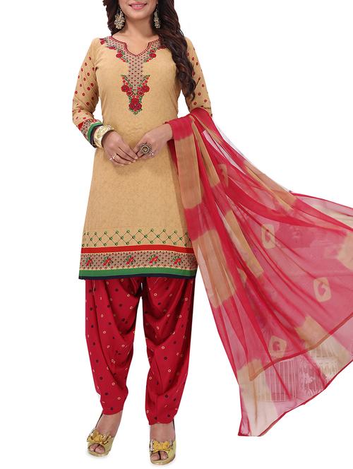 floral printed unstitched salwar suit - 16113884 - Standard Image - 1