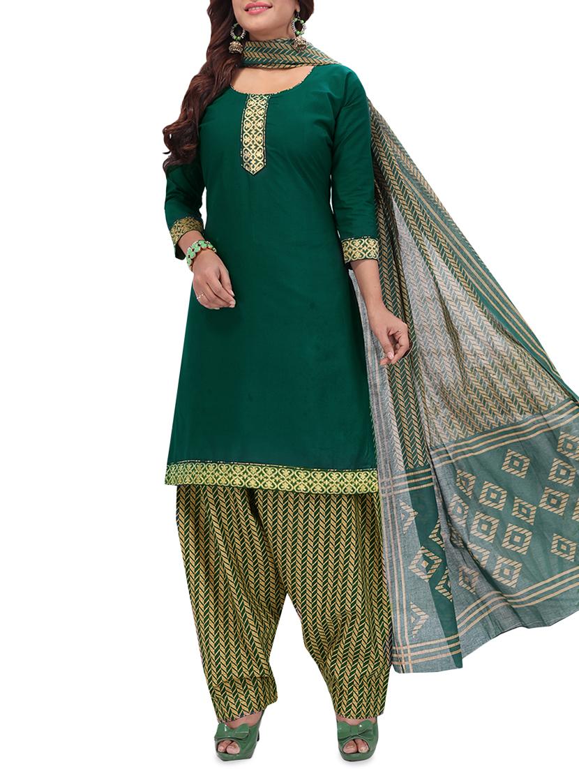 chevron printed unstitched salwar suit - 16113885 - Zoom Image - 1