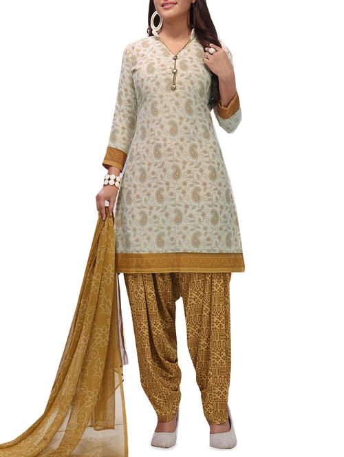 paisley printed unstitched patiyala suit - 16113887 - Standard Image - 1