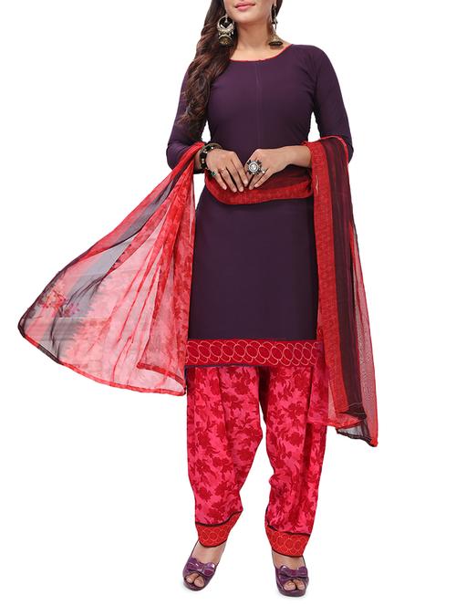 floral printed unstitched patiyala suit - 16113888 - Standard Image - 1