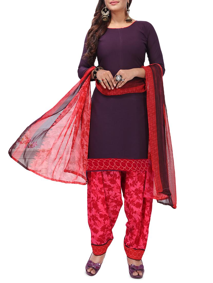 floral printed unstitched patiyala suit - 16113888 - Zoom Image - 1